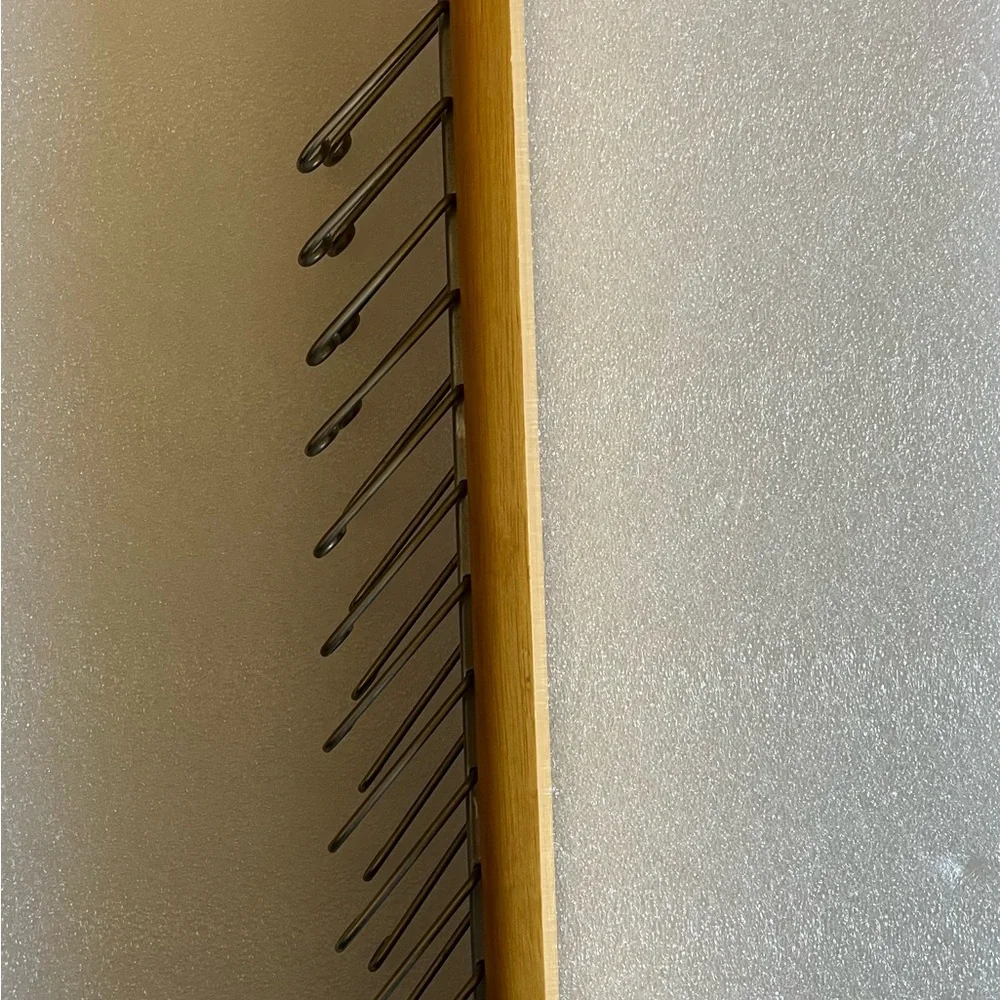 MCM Vintage Cedar Wall Mount Necktie 24 Tie. Brass Metal Retro Organizer